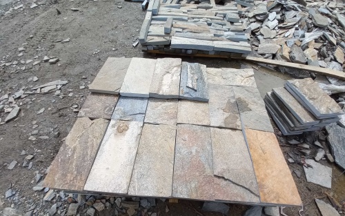 Плитка пилёная златолит Уральский для цоколя, отмостки купить в Талдом