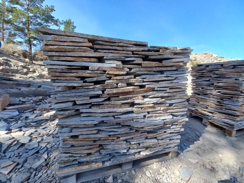 Плитняк златолит серебристый для фасада купить в Талдом