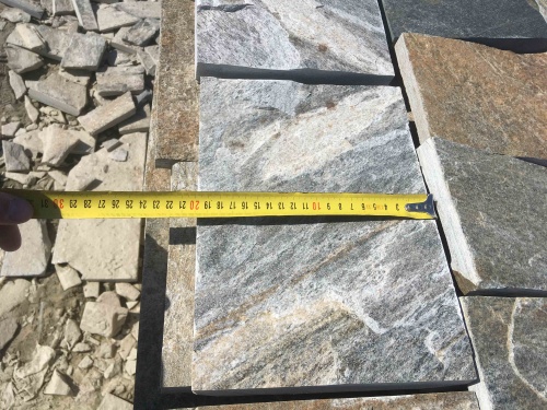 Плитка пилёная златолит Уральский для цоколя, отмостки купить в Талдом